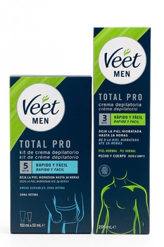 Чоловічий крем для депіляції Veet волосся Інтимної зони 100 мл + бальзам 50 мл. та крем для депіляції Тіла 200 мл Veet men Total Pro Intima y Cuerpo