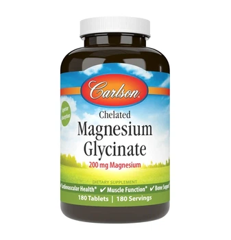 Гліцинат магнію Carlson Labs (Chelated Magnesium Glycinate) 200 мг 180 шт