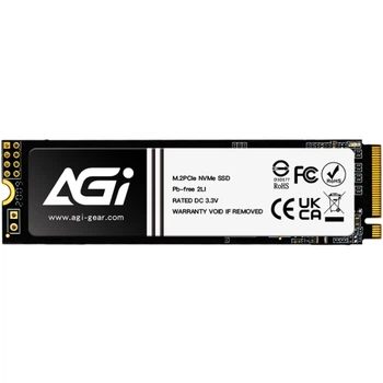 SSD 1Tb AGI AI298 M.2 2280 PCIe Gen 3x4 NVMe 1.3 3D NAND, Retail (AGI1T0GIMAI298)