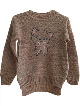 Джемпер вязанный для девочки Кошечка Bembi ДЖ 178 104 см бежевый