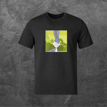 Футболка унісекс з принтом мем Bugs Bunny Багз Банні базова чорна XL