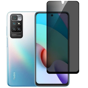 Защитное стекло Fiji Privacy для Xiaomi Redmi 10 антишпион Anti-peeping полная проклейка черный