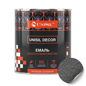 Эмаль Unisil Decor с молотковым эффектом Unisil антрацит 0.75 л