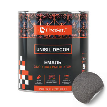 Эмаль Unisil Decor с молотковым эффектом Unisil коричневая 0.75л