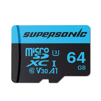 Карта памяти TF SuperSonic MicroSD UHS-I U3 V30 A1 64Gb с адаптером