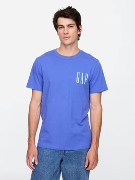 Футболка хлопковая длинная мужская GAP 93417221 M Синяя (1159844445)