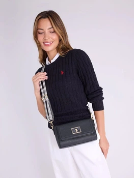 Сумка крос-боді через плече жіноча маленька U.S. Polo Assn 27A396-AA00A Чорна (786662473900)