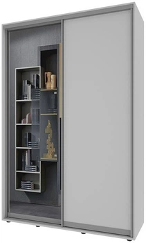 Шафа-купе дводверна Matro (Luxe Studio) Класик 160 х 60 х 240 см ДСП + Дзеркало Біле дерево (14811235-907)