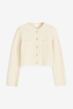 Жіночий кардиган H&M 211338-4 XS(160/80) молочний (2113380002)