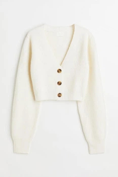 Жіночий кардиган H&M 202667-4 L(175/104) молочний (2026670005)