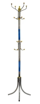 Напольная вешалка для одежды Coat Rack (тренога), 16 крючков, металлическая Синяя