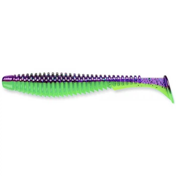 Силіконова приманка Fishup U-Shad 4" (8pcs.), #221 - Violet/Lime,10024217