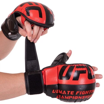 Перчатки для смешанных единоборств кожаные MMA UFC Heroe 0554 размер XL Red-Black