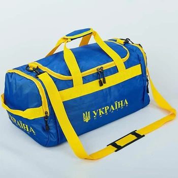 Спортивна Сумка бочонок Zelart Україна GA-3 синій-жовтий