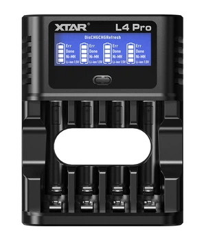 Зарядное устройство Xtar L4 Pro для AA/AAA 1.5V Li-Ion/Ni-MH, USB, LCD индикатор, 4ch, Refresh/Discharge, Black, Box