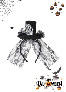 Обруч обідок рука скелета на Хелловін Halloween Lidl One size чорний (11810)