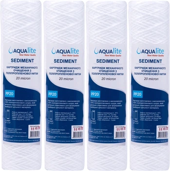 Картридж Aqualite PP20-4 из полипропиленовой нити Ø62x250мм 20mcr 47°C (упаковка 4шт)