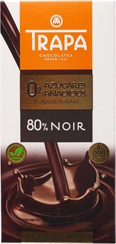 Шоколад черный Trapa 80% Без сахара 80 г (8410679234514)