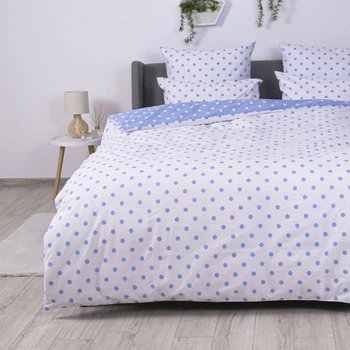 Постільна білизна ТЕП Light Blue Dots полуторна наволочки 70х70 см Білий з блакитним (13540150215)