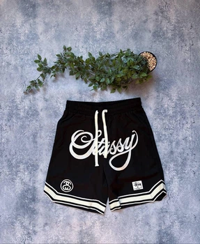 Чоловічі шорти чорний з написом Stussy m