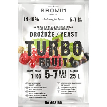 Винные дрожжи Browin Turbo Fruit 40 г для фруктовых наливок и быстрого брожения ПР403150
