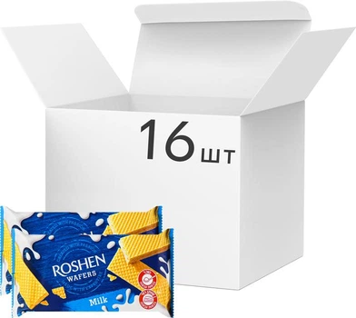 Вафлі Roshen Wafers молоко 216г х 16 шт