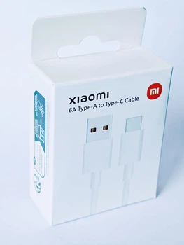 Кабель Xiaomi супершвидка зарядка 120W 90W 67W 33W Mi Turbo Charge USB Type-C 6A 1м Білий