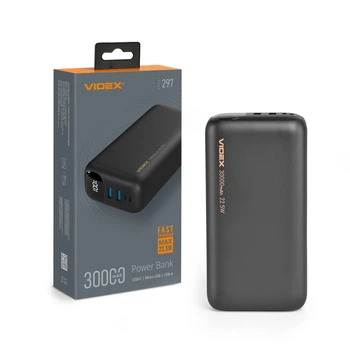 Повербанк 30000mAh VIDEX VPB-297 22.5W Black VPB-297-B 28297