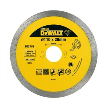 Диск алмазний DeWALT, граніт/мармур/цегла/кахель, 110х1.6х20 мм для плиткоріза DWC410 (DT3715)