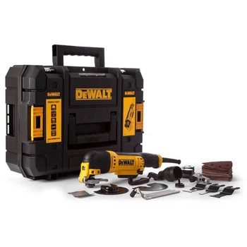 Багатофункціональний інструмент мережевий DeWALT, 300 Bт, 0 - 22000 кол/хв, вага 1.5 кг, насадки 8 шт, шліфпапір 25 шт, валіза