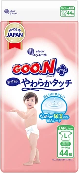 Подгузники Goo.N Plus для детей 9-14 кг Размер L 44 шт (21001498) (4902011118766)