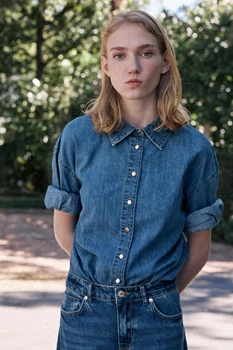 Джинсова сорочка з ременем Zara 1879/024 S Синя (01879024427S)