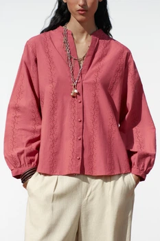 Рубашка с прорезной вышивкой Zara 8741/029 - S