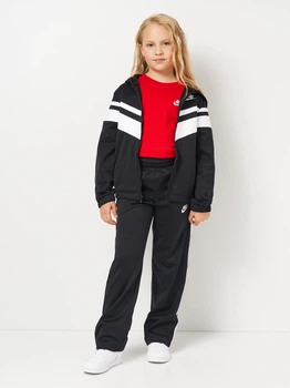 Подростковый спортивный костюм (толстовка + штаны) для девочек Nike K Nsw Df Tracksuit Mxd Mtrl HQ9316-010 L 146-156 см Black/White/White (198482263997)