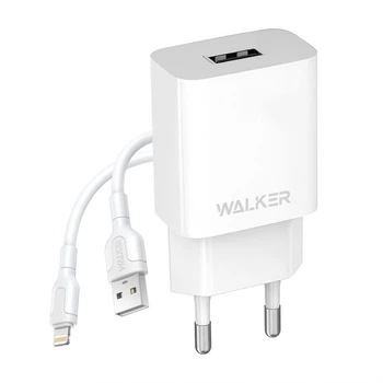 Сетевое зарядное устройство (адаптер) WALKER WH-26 1USB / 2.1A + Lightning white