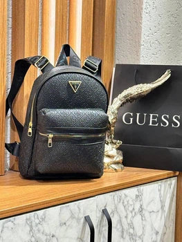 Рюкзак с принтом Guess унисекс черный (r017)