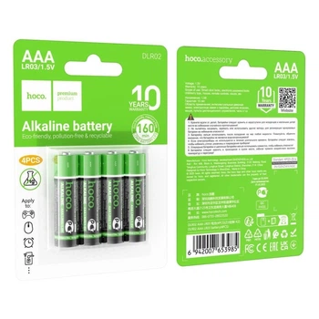 Батарейка Hoco AAA LR03 Alkaline 1.5V 4шт