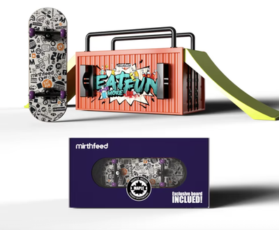 Набор скейтпарк фигура с фингербордом Mirthfeed Essential Stuff деревянный с подшипниками