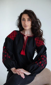 Вишиванка жіноча vishivano4ka 235-2 52 чорна