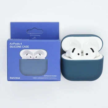 Силиконовый чехол для наушников AirPods 4 Dark blue