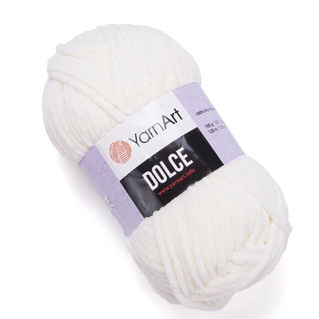 Пряжа для в'язання YarnArt Dolce 856 ярнарт дольче плюшева ніжно-жовта