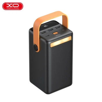 Павербанк XO 50000 mAh 22.5W Павербанк XO PR168 с быстрой зарядкой PD/QC, Портативный внешний аккумулятор, универсальные порты 3USB/Type-C, LED-дисплей, фонарик Черный