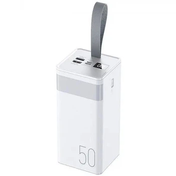 Павербанк Remax 50000 mAh 22.5W Павербанк Remax RPP-321 зі швидкою зарядкою PD/QC, Портативний зовнішній акумулятор, універсальні порти 2USB-A/2Type-C/Micro-USB, LED-дисплей, ліхтар Білий