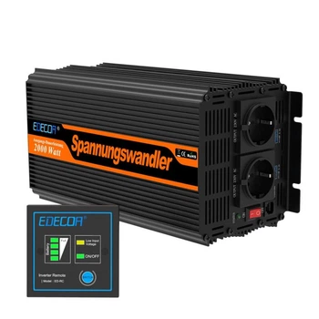 Инвертор Чистый Синус Edecoa Spannungswandler DPM20 12-230V 2000W (пульт ду / две розетки)