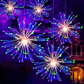 Гірлянда-феєрверк 3 м, 500 LED, 8 режимів, мікс кольорів