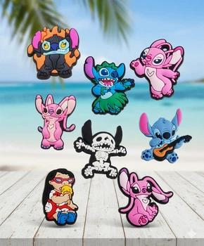 Джибитсы Стич 3D Лило и стич Lilo & Stitch 8 шт аксессуары для