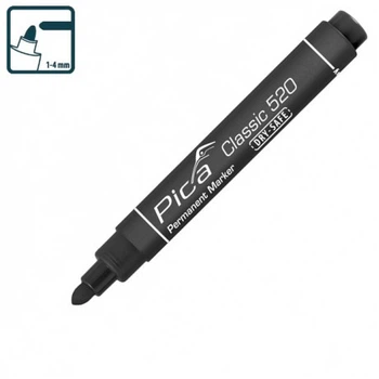 Маркер Pica перманентный Classic 520/46 Permanent Marker bullet tip, черный (520/46)