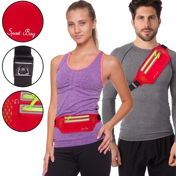 Спортивная сумка на пояс для бега и велопрогулок Scout My Fit 0330 Red-Green
