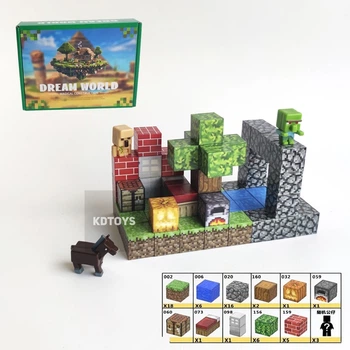 Магнитный конструктор 60 шт кубики на магнитах Майнкрафт блоки Minecraft Фигурки в комплекте