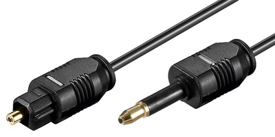 Кабель аудіо оптичний Goobay Toslink-mini 2.0m D=2.2mm Gold чорний(75.05.1225)